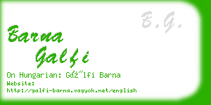 barna galfi business card